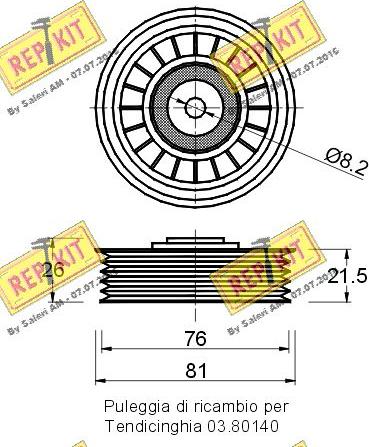 REPKIT RKT1858 - Yönləndirmə / Bələdçi Kasnağı, v-yivli kəmər furqanavto.az