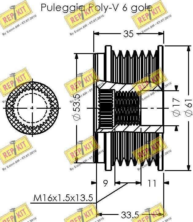 REPKIT RKT3402 - Kasnak, alternator, sərbəst dönərli mufta furqanavto.az