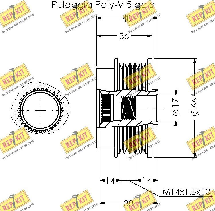 REPKIT RKT3336 - Kasnak, alternator, sərbəst dönərli mufta furqanavto.az