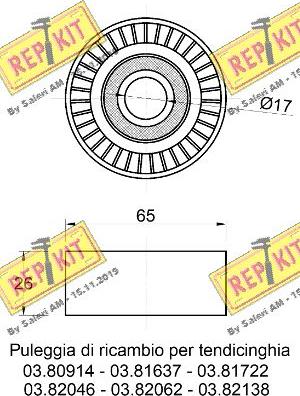 REPKIT RKT2637 - Yönləndirmə / Bələdçi Kasnağı, v-yivli kəmər www.furqanavto.az