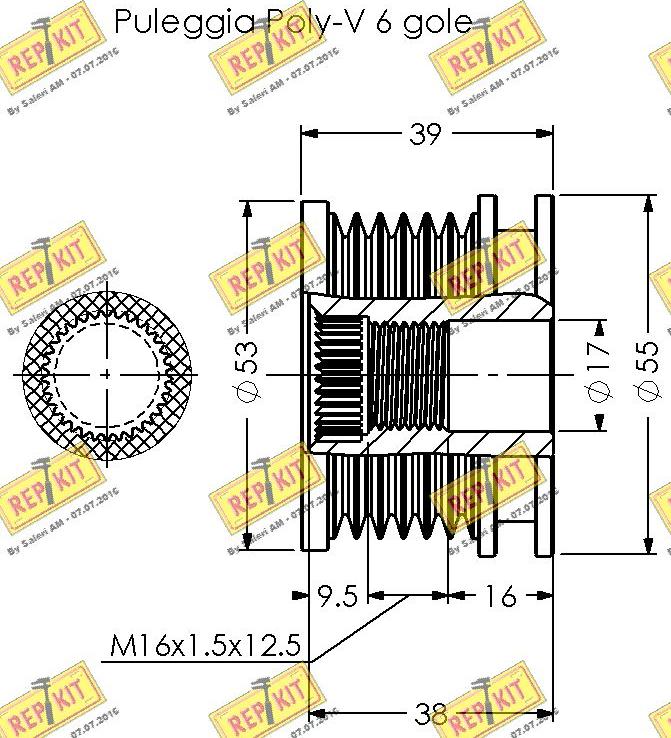 REPKIT RKT2056 - Kasnak, alternator, sərbəst dönərli mufta furqanavto.az