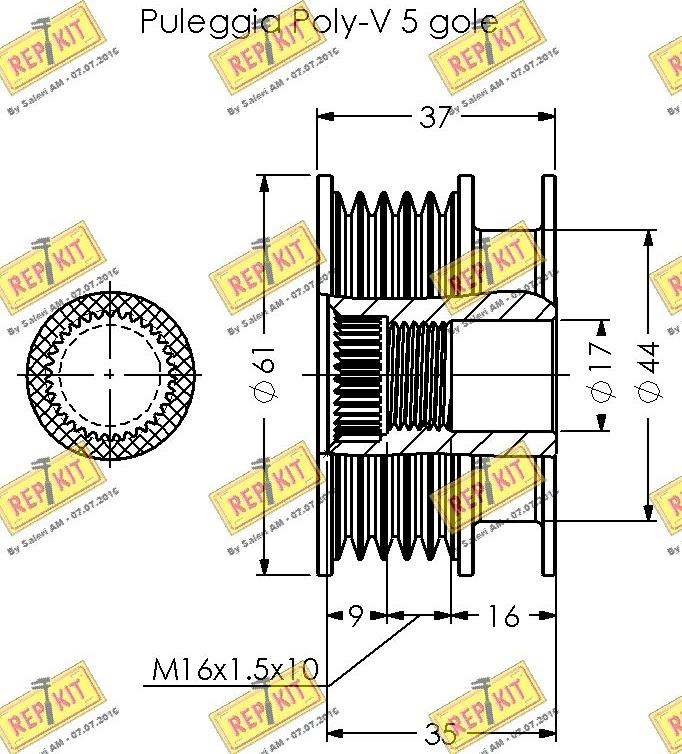 REPKIT RKT2062 - Kasnak, alternator, sərbəst dönərli mufta furqanavto.az