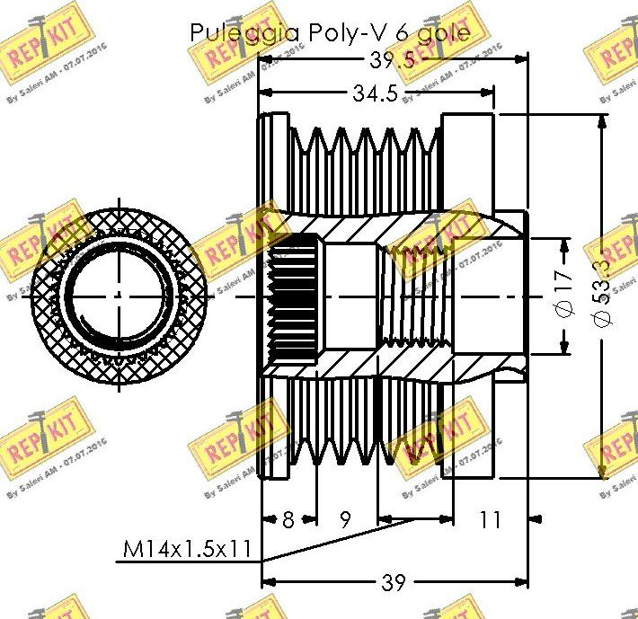 REPKIT RKT2237 - Kasnak, alternator, sərbəst dönərli mufta furqanavto.az