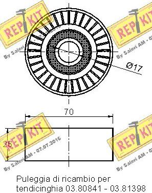 REPKIT RKT2710 - Yönləndirmə / Bələdçi Kasnağı, v-yivli kəmər furqanavto.az