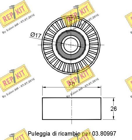 REPKIT RKT2717 - Yönləndirmə / Bələdçi Kasnağı, v-yivli kəmər furqanavto.az