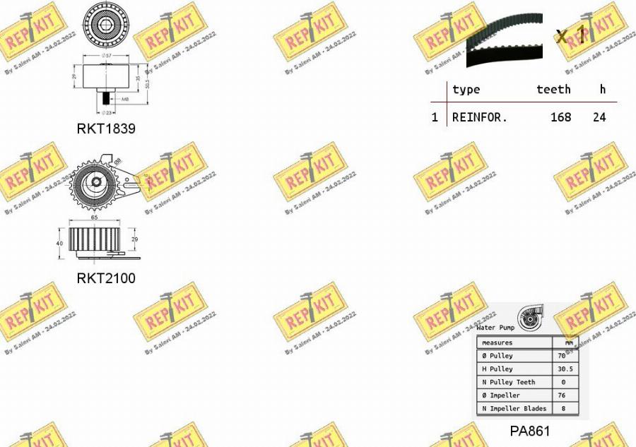 REPKIT RKTK0947PA - Su Pompası və Vaxt Kəməri Dəsti furqanavto.az