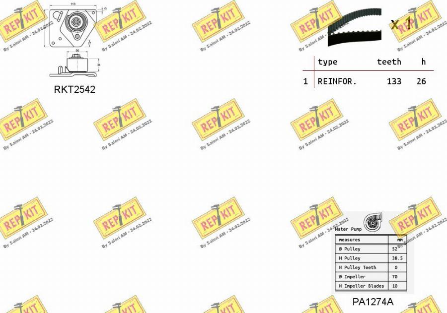 REPKIT RKTK0931PA - Su Pompası və Vaxt Kəməri Dəsti furqanavto.az