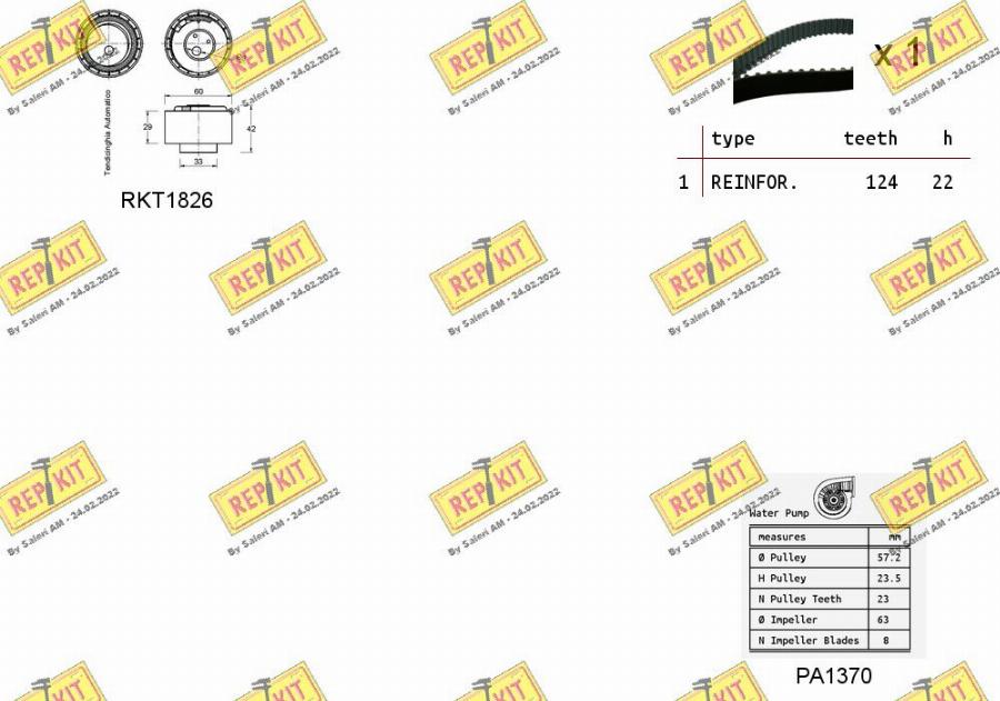 REPKIT RKTK0842PA - Su Pompası və Vaxt Kəməri Dəsti furqanavto.az