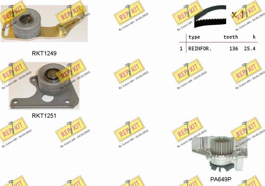 REPKIT RKTK0828PA - Su Pompası və Vaxt Kəməri Dəsti furqanavto.az