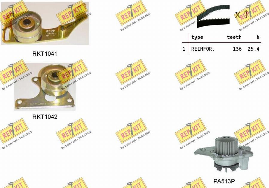 REPKIT RKTK0871PA - Su Pompası və Vaxt Kəməri Dəsti furqanavto.az