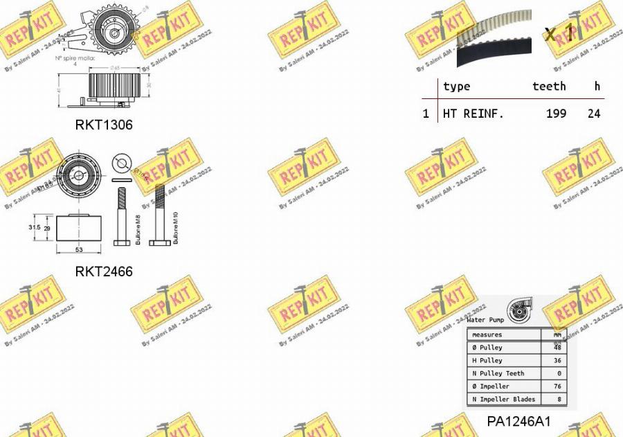 REPKIT RKTK1058PA - Su Pompası və Vaxt Kəməri Dəsti furqanavto.az