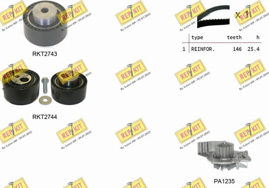 REPKIT RKTK1083PA - Su Pompası və Vaxt Kəməri Dəsti furqanavto.az