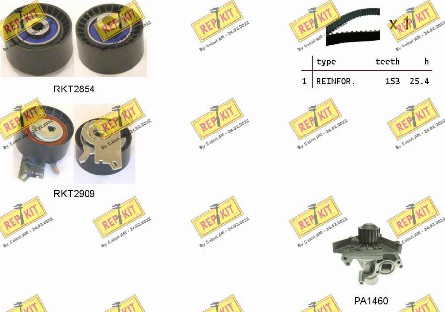 REPKIT RKTK1156PA - Su Pompası və Vaxt Kəməri Dəsti furqanavto.az