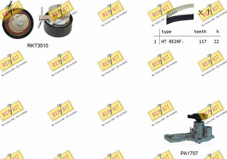 REPKIT RKTK1164PA2 - Su Pompası və Vaxt Kəməri Dəsti furqanavto.az