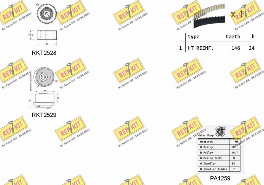 REPKIT RKTK1110PA - Su Pompası və Vaxt Kəməri Dəsti furqanavto.az