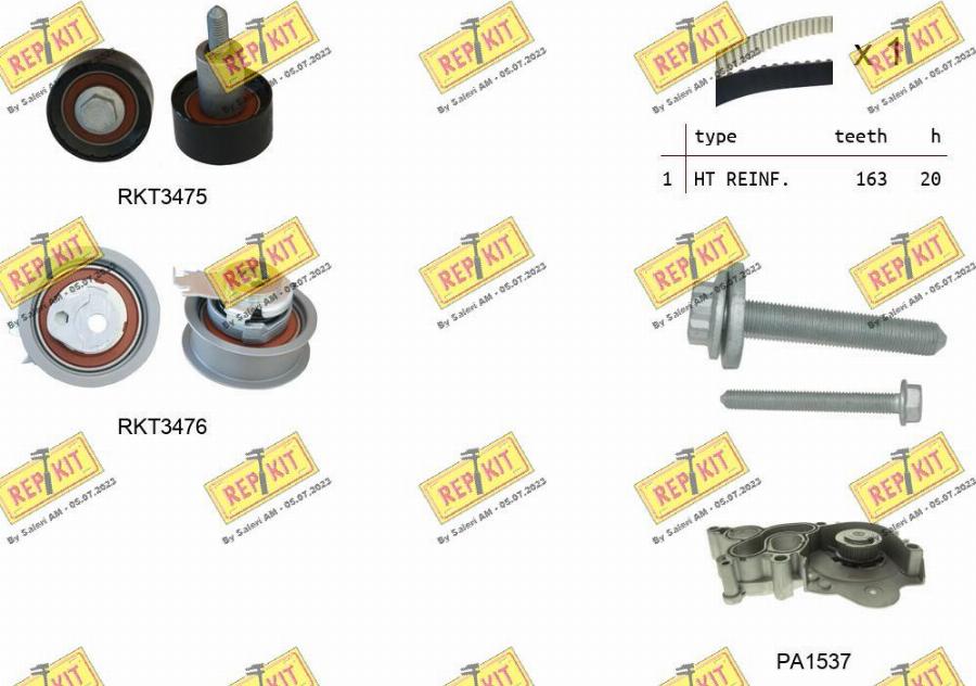 REPKIT RKTK1174PA - Su Pompası və Vaxt Kəməri Dəsti furqanavto.az