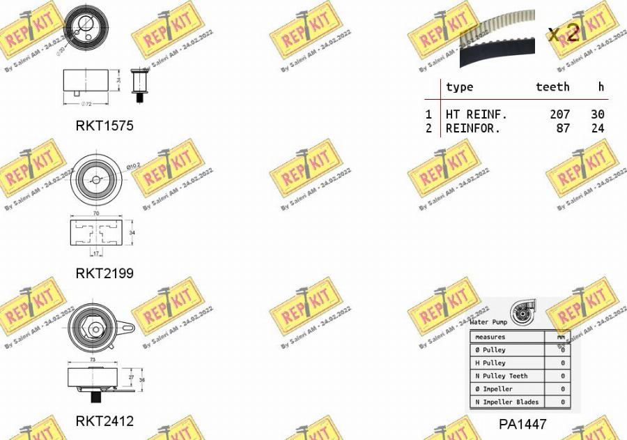 REPKIT RKTK1173PA - Su Pompası və Vaxt Kəməri Dəsti furqanavto.az