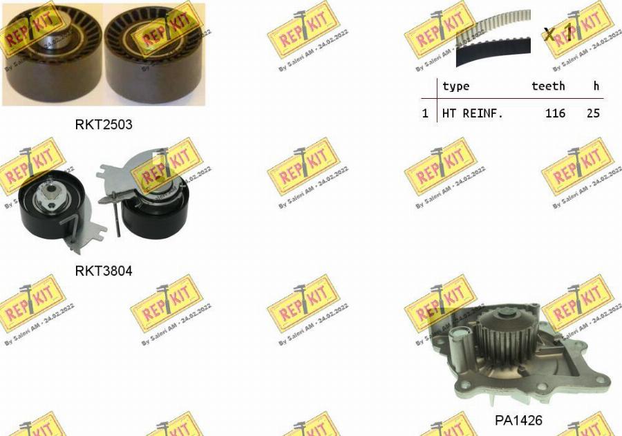 REPKIT RKTK1217PA - Su Pompası və Vaxt Kəməri Dəsti furqanavto.az