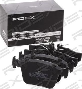 RIDEX 402B1125 - Əyləc altlığı dəsti, əyləc diski furqanavto.az