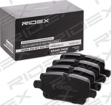 RIDEX 402B1261 - Əyləc altlığı dəsti, əyləc diski furqanavto.az