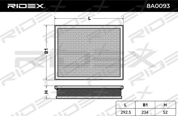 RIDEX 8A0093 - Hava filtri furqanavto.az