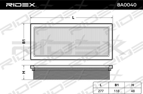 RIDEX 8A0040 - Hava filtri furqanavto.az