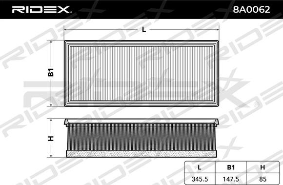 RIDEX 8A0062 - Hava filtri furqanavto.az