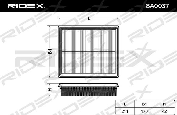 RIDEX 8A0037 - Hava filtri furqanavto.az