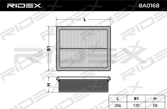 RIDEX 8A0168 - Hava filtri furqanavto.az