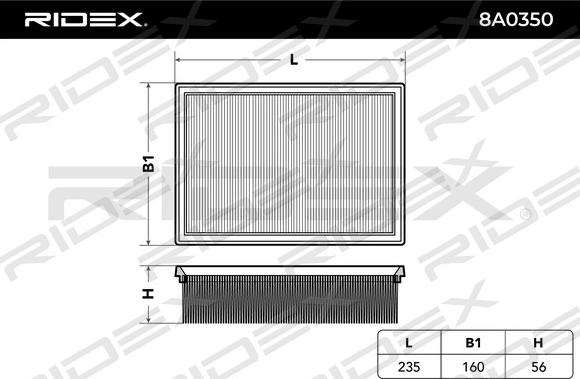 RIDEX 8A0350 - Hava filtri furqanavto.az