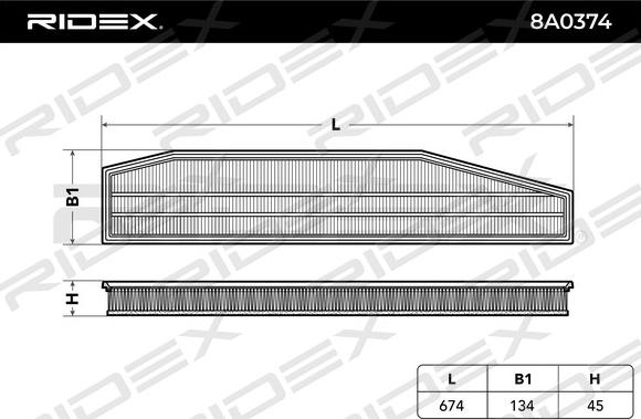 RIDEX 8A0374 - Hava filtri furqanavto.az