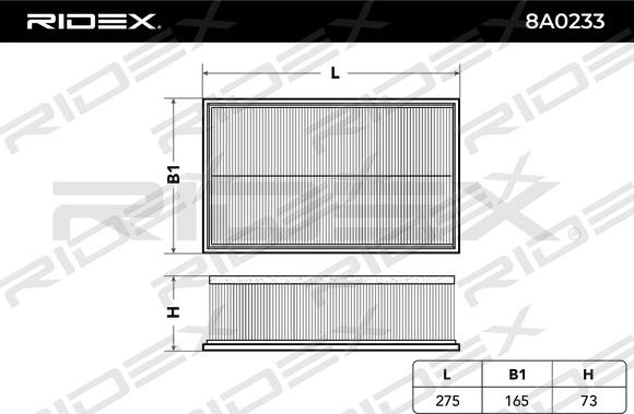 RIDEX 8A0233 - Hava filtri furqanavto.az