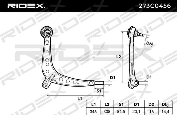 RIDEX 273C0456 - Yolun idarəedici qolu furqanavto.az