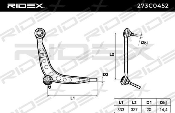 RIDEX 273C0452 - Yolun idarəedici qolu furqanavto.az