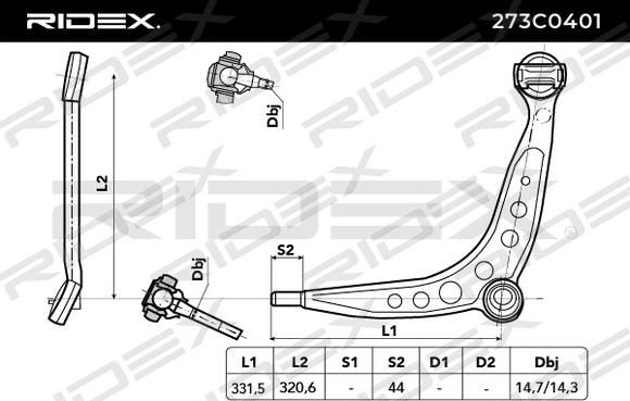 RIDEX 273C0401 - Yolun idarəedici qolu furqanavto.az