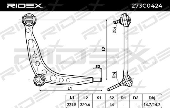 RIDEX 273C0424 - Yolun idarəedici qolu furqanavto.az