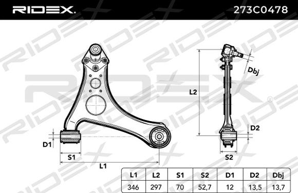 RIDEX 273C0478 - Yolun idarəedici qolu furqanavto.az