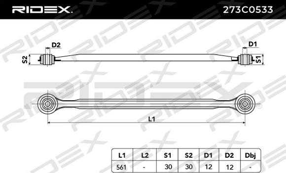 RIDEX 273C0533 - Yolun idarəedici qolu furqanavto.az