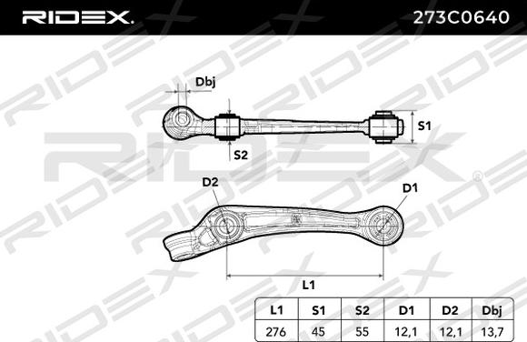 RIDEX 273C0640 - Yolun idarəedici qolu furqanavto.az