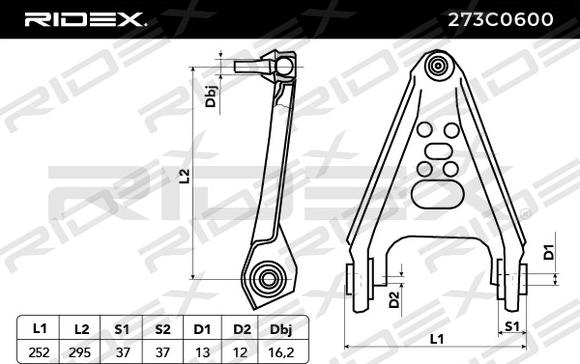 RIDEX 273C0600 - Yolun idarəedici qolu furqanavto.az