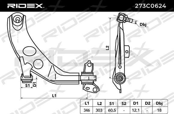 RIDEX 273C0624 - Yolun idarəedici qolu furqanavto.az