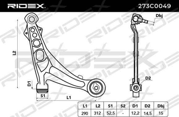 RIDEX 273C0049 - Yolun idarəedici qolu furqanavto.az