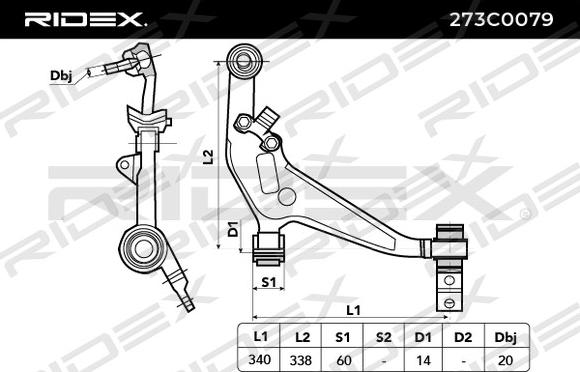 RIDEX 273C0079 - Yolun idarəedici qolu furqanavto.az