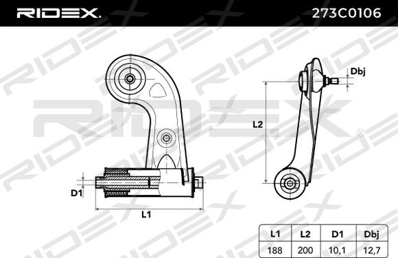 RIDEX 273C0106 - Yolun idarəedici qolu furqanavto.az