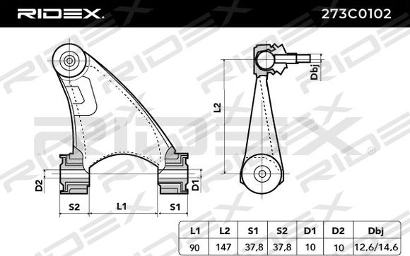 RIDEX 273C0102 - Yolun idarəedici qolu furqanavto.az