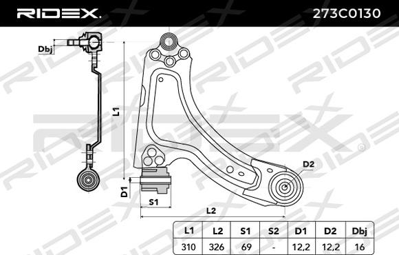 RIDEX 273C0130 - Yolun idarəedici qolu furqanavto.az