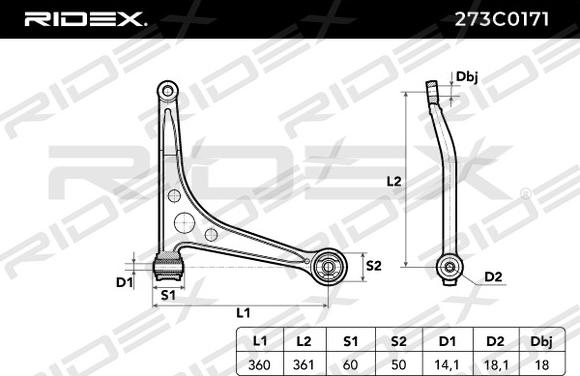 RIDEX 273C0171 - Yolun idarəedici qolu furqanavto.az