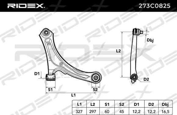 RIDEX 273C0825 - Yolun idarəedici qolu furqanavto.az