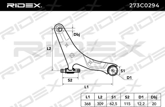 RIDEX 273C0294 - Yolun idarəedici qolu furqanavto.az