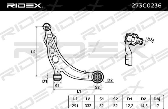 RIDEX 273C0236 - Yolun idarəedici qolu furqanavto.az